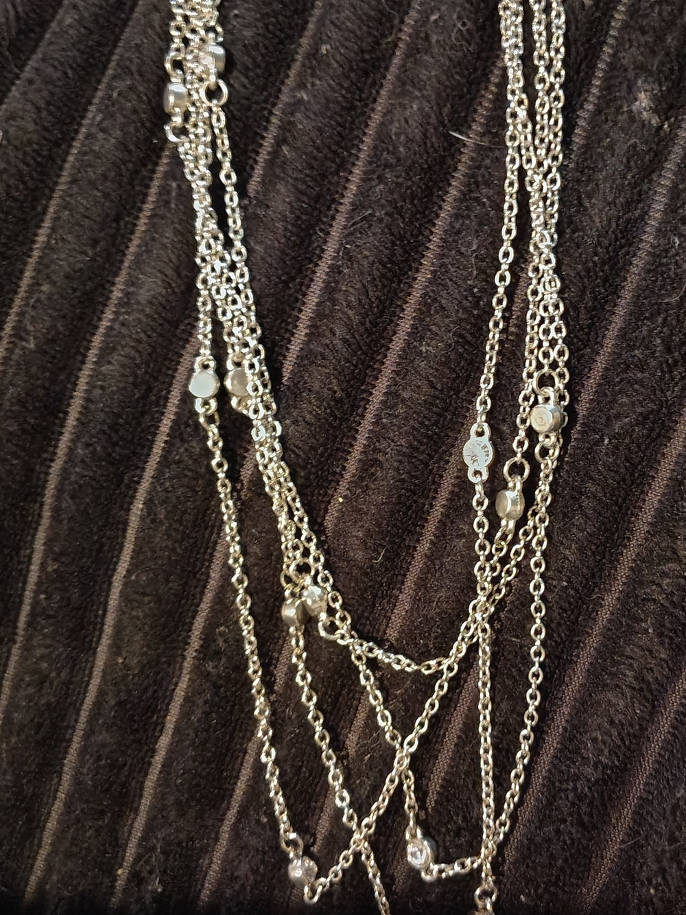 Silver Multi-Strand Beaded Layered Necklace - Women Jewelry